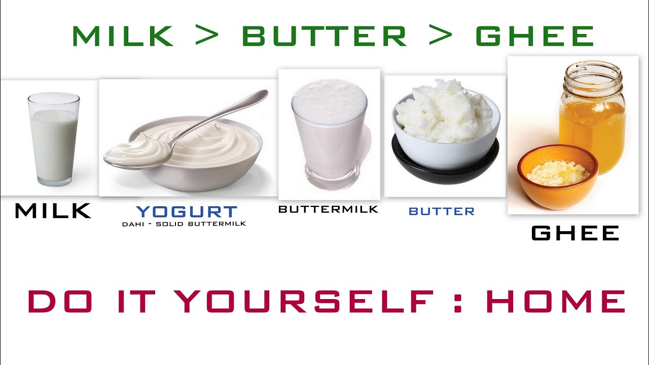 DIY Milk to Buttermilk to Butter to Ghee 007 YouTube