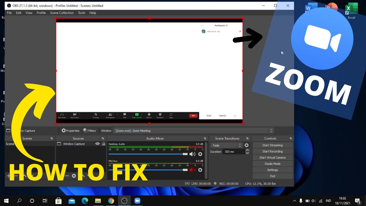 Cara mengatasi blank/white screen pada capture zoom di OBS, Dll