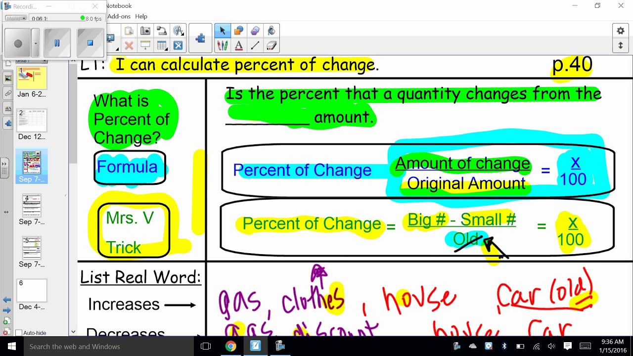 Unit 6 Percent Of Change Video YouTube