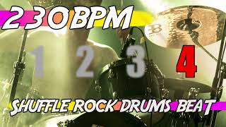 230 Bpm Backing Track Ten Minutes Of Shuffle Rock Drums Beat