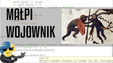 Klasy w praktyce, gra z małpim wojownikiem [Python]