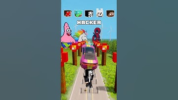 NOOB vs PRO vs HACKER vs HEROBRINE Car Jump Challenge! #10 😜 🚗 #shorts #beamngdrive