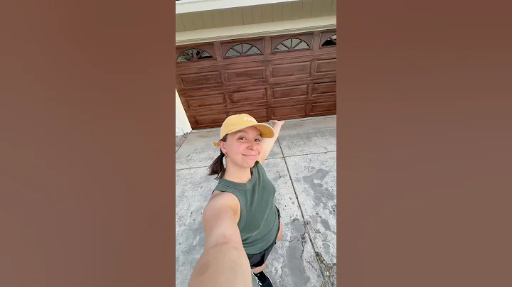 Faux wood garage door tutorial! More details in pinned comment 👇 #garagedoor #fauxwood #curbappeal