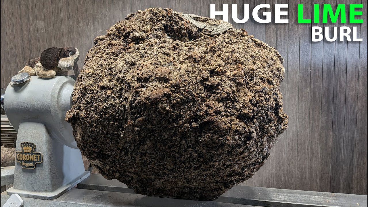 EDGE of DISASTER– Turning a Giant LIME Burl on the lathe