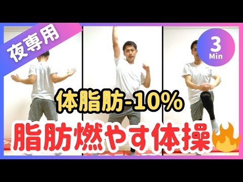 【寝る前3分】全身の脂肪燃焼ダイエット【30秒5種】