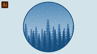 [Winter Landscape illustration ] - How to make landscape illustration in Adobe Illustrator.
