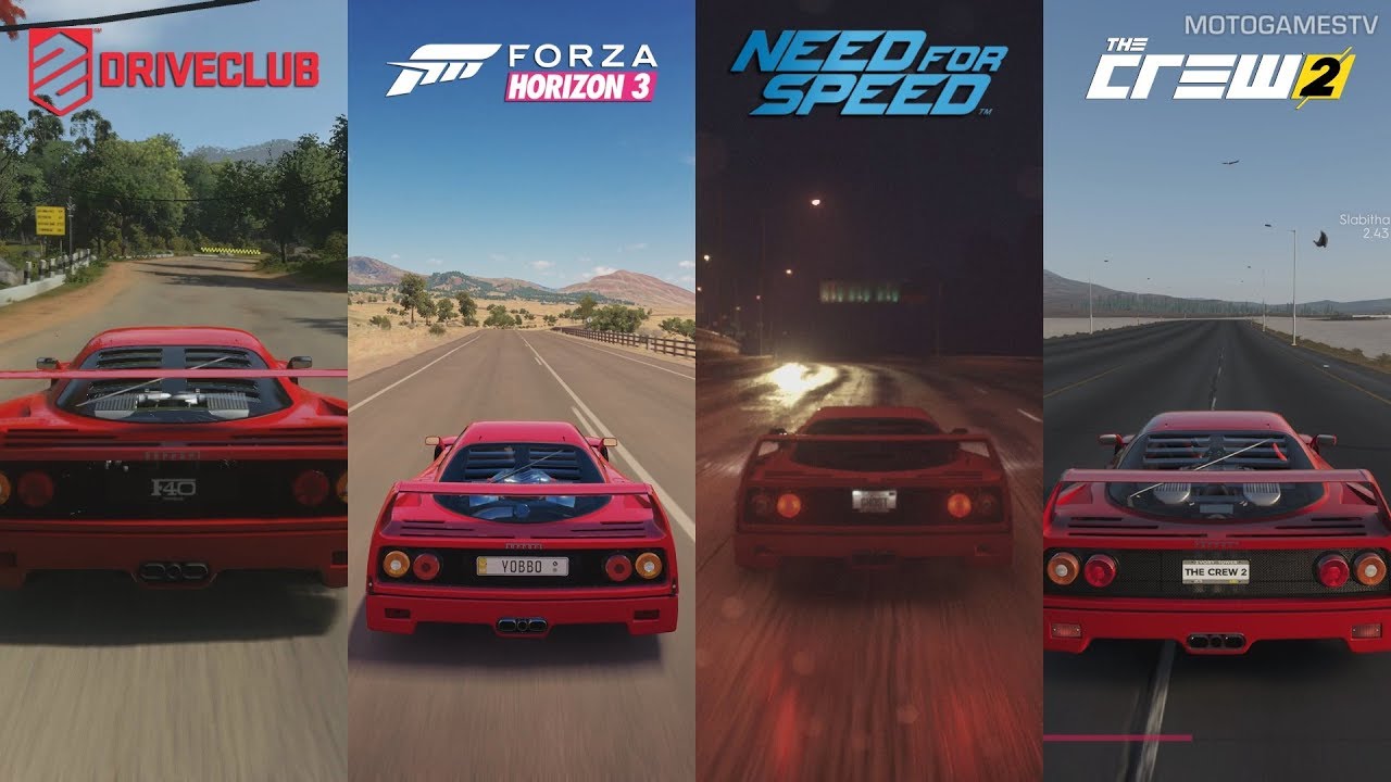 Forza Horizon 3 vs DriveClub vs The Crew vs NFS Graphics Comparison