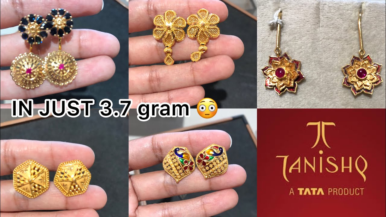 Tanishq 22KT Gold Jhumkas at Rs 17772/pair in Jaipur | ID: 17906901012