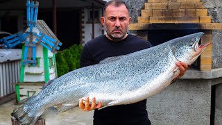 SALMON BAKED in SALT. ENG SUB