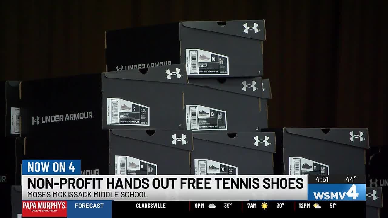 Nonprofit hands out free tennis shoes at Nashville middle school