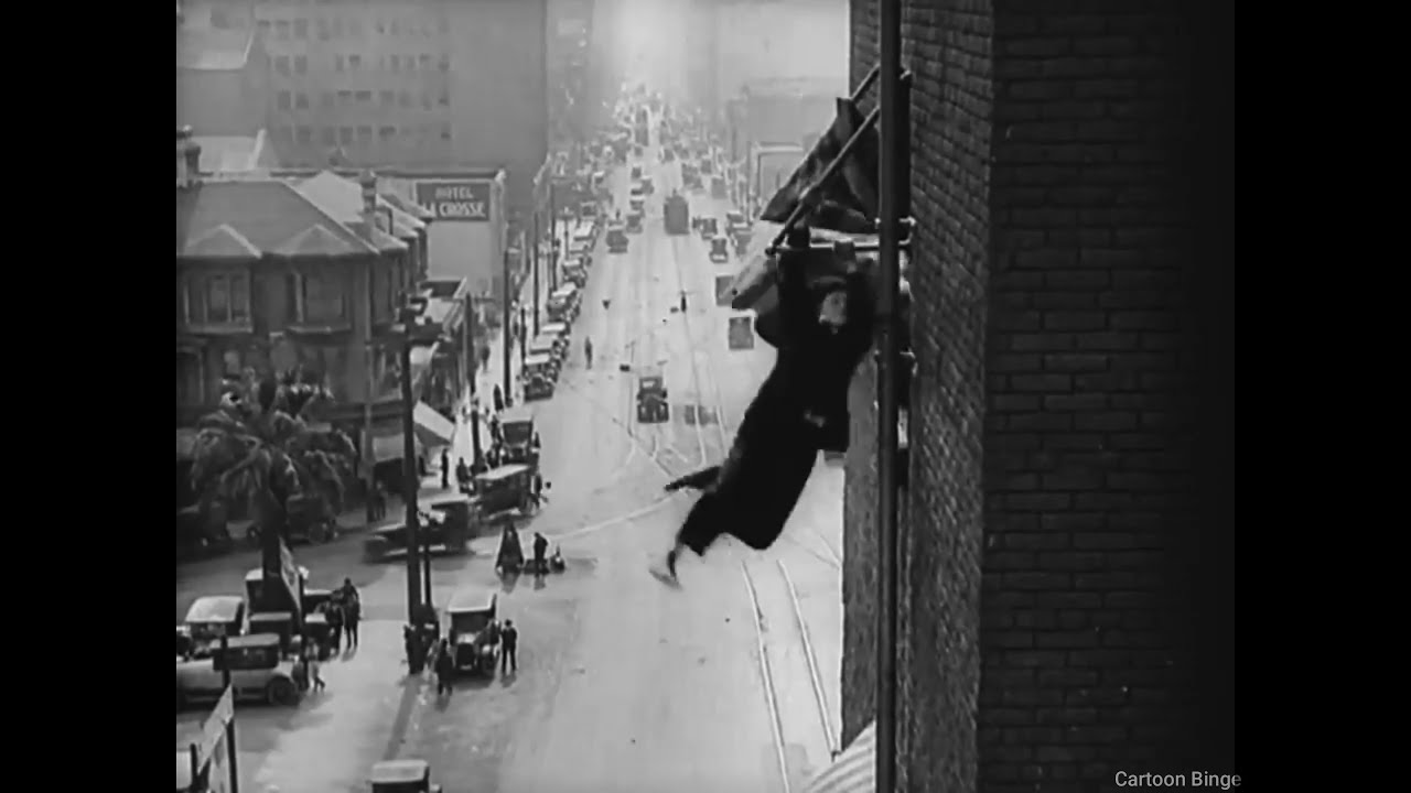 Buster Keaton The Three Ages (1923) Failed Building Jump 4k 60 FPS