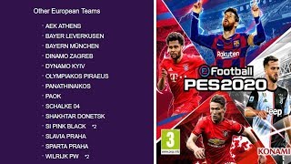 PES 2020 ALL LEAGUES AND TEAMS