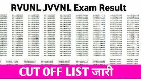 Rvunl junior accountant result 2021| jvvnl junior accountant result date 2021| rvunl,jvvnl, result