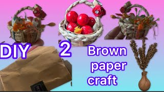 #"2 Stunning Brown Paper Bag Crafts# Best Out Of Waste#art and craft with paper#best #diy#art#craft