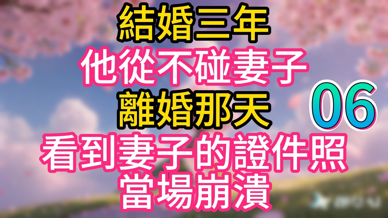 第六集：結婚三年，他從不碰妻子，離婚那天，看到妻子的證件照，當場崩潰