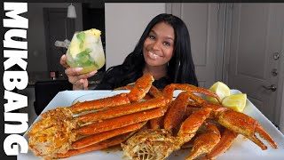 SEAFOOD BOIL MUKBANG + SNOW CRAB LEGS and STORY TIME \/ Pineapple Mojito