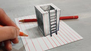 easy 3d drawing on paper| how to draw3d cub