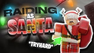 Raiding As A TRYHARD SANTA In Da Hood + Keyboard ASMR (THEY CALLED A CREW 😭)