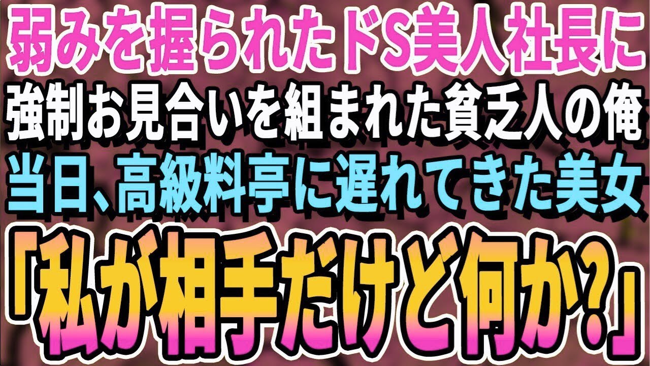 【感動する話】会社の美人社長に勧められお見合いをすることに。緊張しながら高級料亭で待っていると遅れてきた相手を見て驚愕→美人社長「相手は私よ♡文句ある？」【いい話・泣ける話・朗読・有料級・涙腺崩