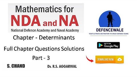 NDA/NA RS Aggarwal  ||  Determinants Solution Part - 3