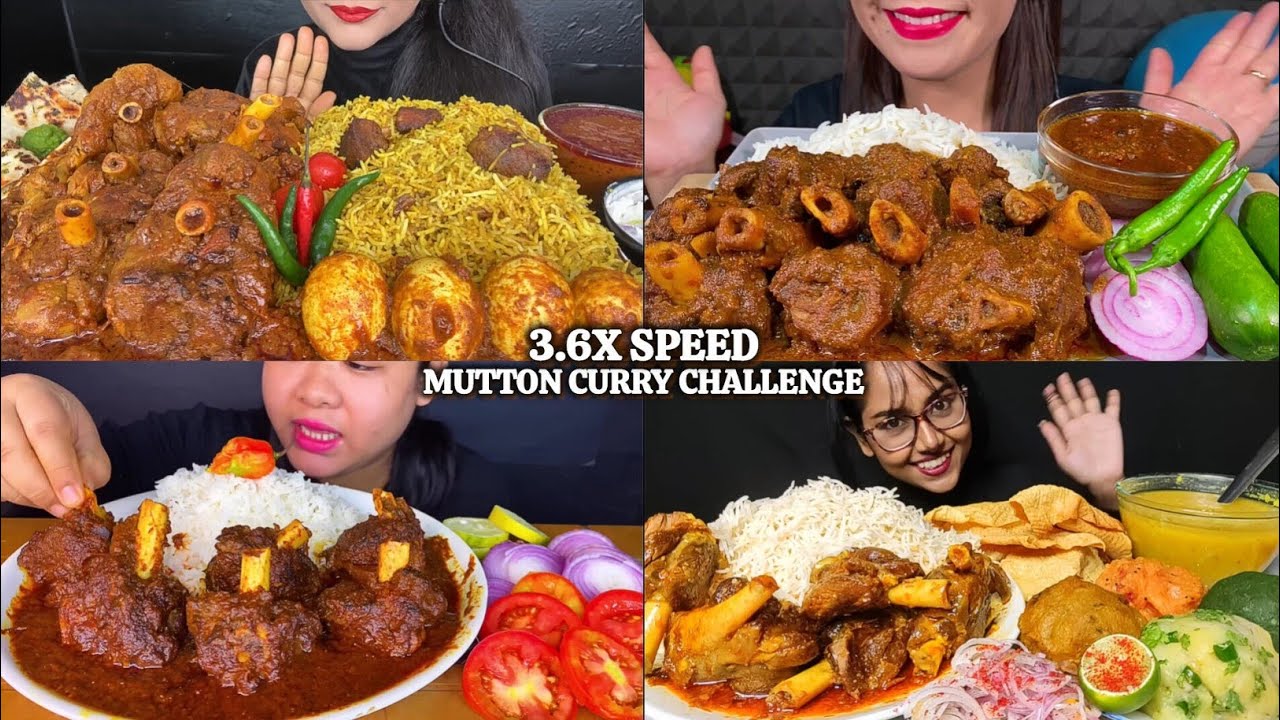 ASMR: Eating Mutton Curry Eating Challenge 😍😋 Aloo bharta egg curry biryani Rice Mukbang🤤