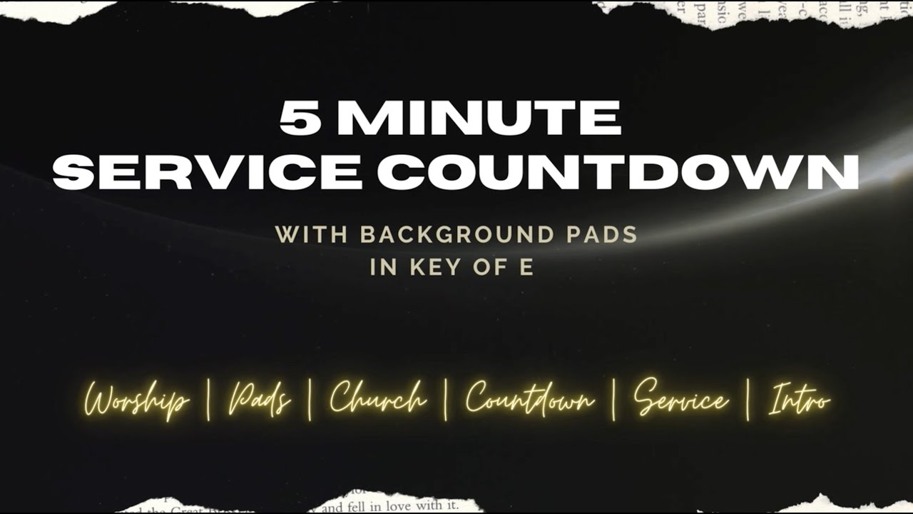 Watch BE READY TO WORSHIP IN RIGHT KEY! \\ 5 Minute Service Countdown with Pads in E on YouTube Watch BE READY TO WORSHIP IN RIGHT KEY! \\ 5 Minute Service Countdown with Pads in E on YouTube