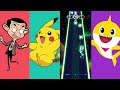 BEAT HIT MOBILE GAME | Mr Bean vs Pikachu vs Fall Guys vs Baby Shark | Panthera Plays