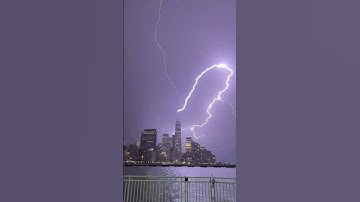 Lightning Strikes 1 World Trade center Building #amazing #video #shorts #beautiful