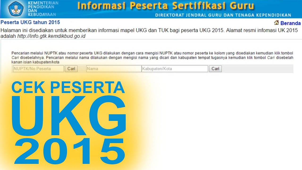 Cek Peserta Ukg 2015 Youtube