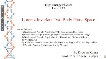 Lect 1.12: Lorentz Invariant Two Body Phase Space