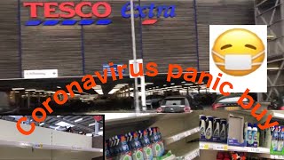 Panic Buying In Uk 2020 Covid19 Resulted To Empty Shelves In Tesco Supermarket Toilet Paper