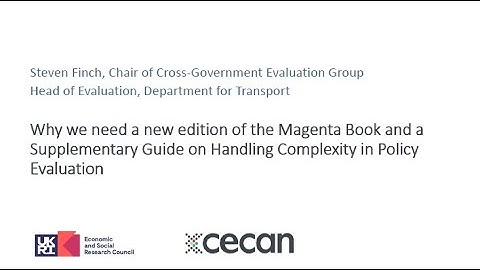 Introducing the Magenta Book 2020 Supplementary Guide on Complexity - Part 1: Steven Finch