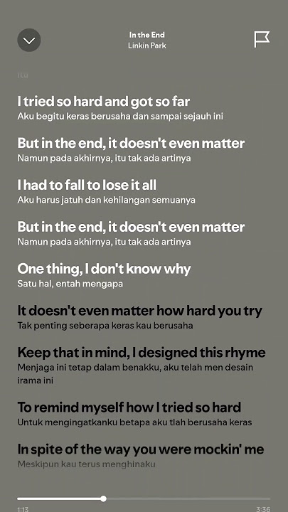Terjemahan Lagu : In The End - Linking Park #liriklaguterjemahanindonesia #liriklagu #songs #fyp
