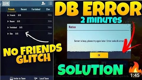bgmi server is busy please try again later error code db error | fix bgmi error code db- error #bgmi