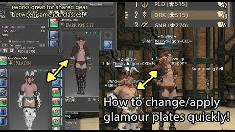 FFXIV - Hidden Glamour Plate link trick, change quickly between jobs + glams!