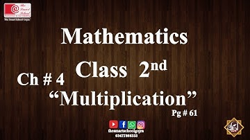 Class 2 Maths Chapter Number 4 "Multiplication" Page Number 61 || The smart  school Gojra