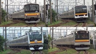 南武線を走行する205系・209系・E233系(2014・2015年)