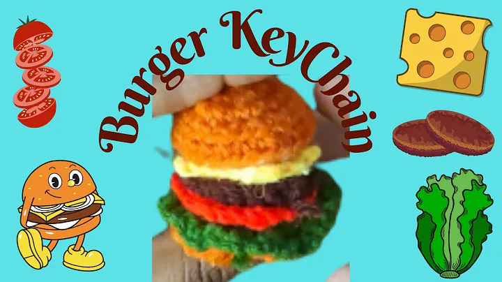 Crochet Burger Keychain | Crochet HamBurger KeyChain | Crochet Miniature | Club Crafteria
