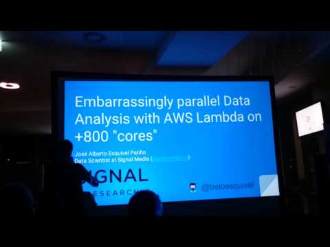 Embarrassingly parallel Data Analysis with AWS Lambda on +800 ''cores"