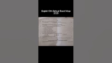 10th class English Solved Mcqs Sahiwal board Group 2 paper 10th class English paper 2025