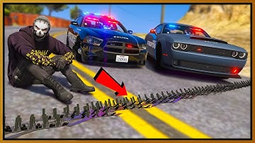 Tricking Cops With Spike Strips in GTA 5 RP
