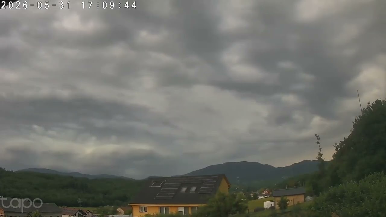 Sunday 31 May 2026 Camera 2 - Supercell Thunderstorm and Wall clouds front