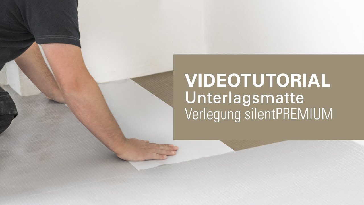 Vinylboden selbstklebend Verlegen auf silentPREMIUM Unterlagsmatte mit Akzentstreifen