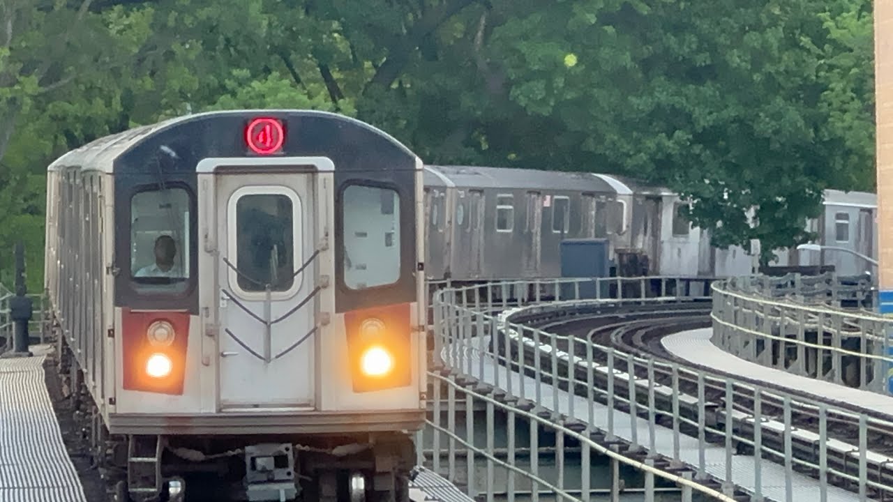 IRT Livonia Avenue line: 2 3 and 4 train action at Sutter Avenue Rutland road (R62 R142)