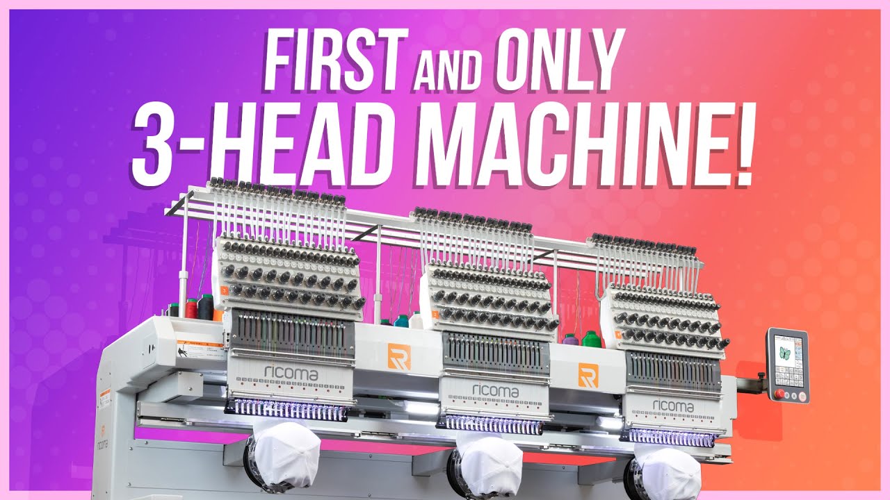 20 Needle ThreeHead Embroidery Machine MT20038S YouTube