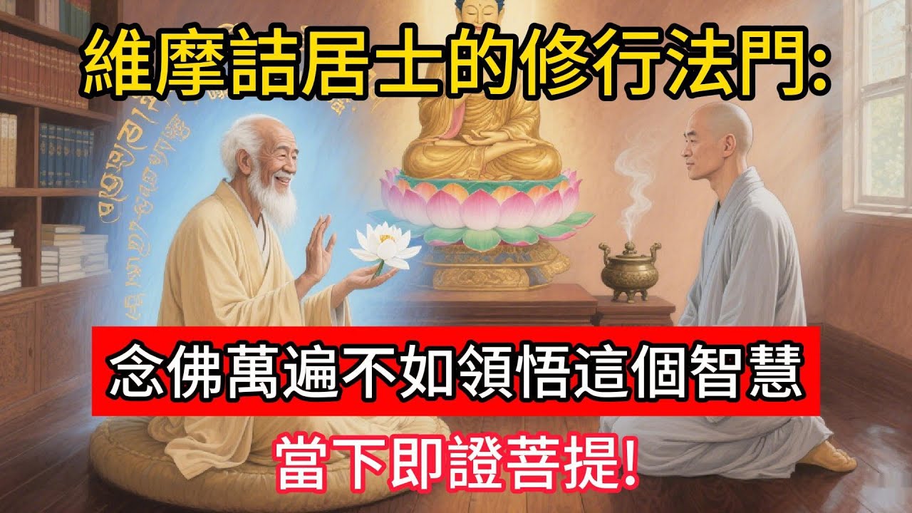 維摩詰居士的修行法門：念佛萬遍不如領悟這個智慧，當下即證菩提！#佛學 #正能量 #菩提解脫道 #佛教文化 #佛教故事 #人生感悟