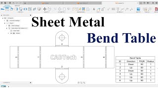 How to Create Sheet Metal Bend table in Fusion 360