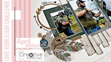 Masculine Scrapbook Page with Cricut | Two-Page Archery Layout | Love Your Stash April