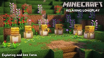 Relaxing Minecraft Longplay – Exploring & Building a Bee Farm (No Commentary | 1.21)
