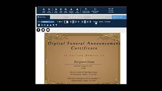 Editable Digital Funeral Announcement Certificate